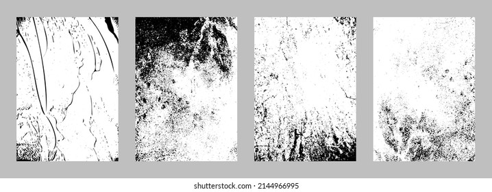 Set of grunge distressed texture background