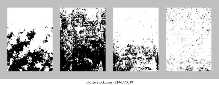Set of grunge distressed texture background