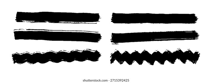 Conjunto de divisores de grunge en color negro