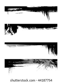 Conjunto de bordes gruesos. Ilustración vectorial en color negro.