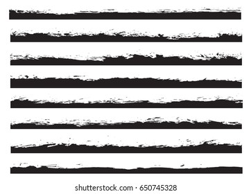 Set of grunge edges,borders.Vector brush strokes.