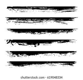 Set of grunge edges,borders.Vector grunge paint stripes.