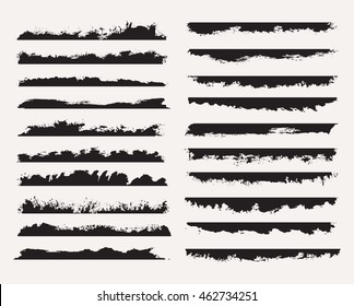Set of grunge edges.Grunge borders.Vector template.