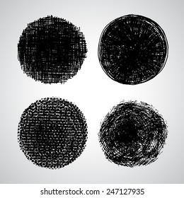Set grunge element. Pen handmade texture. Set design elements. Dark background. Black vector design elements. Vector handmade sketch.