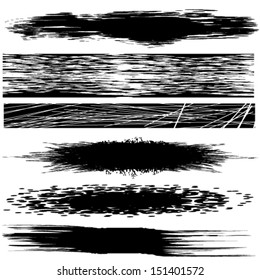 Set grunge elements. Vector abstract symbols.