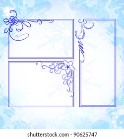 Set of grunge floral backgrounds