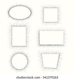Set of Grunge frame for banner. Spray texture frames isolated on white background. Vector illustration.