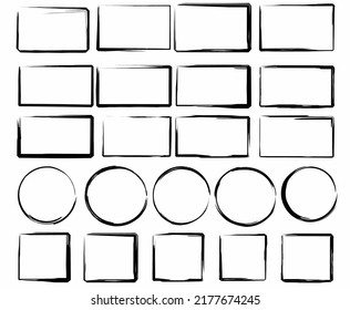 Set of Grunge frame isolated on white background