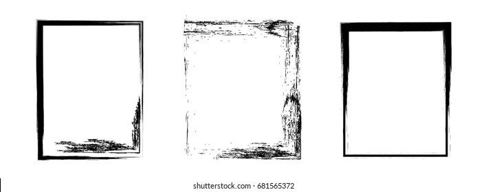 Set of grunge frames. Abstract background. Vector illustration.