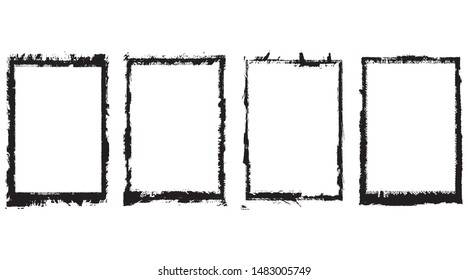 Set of grunge frames. Abstract vector templates