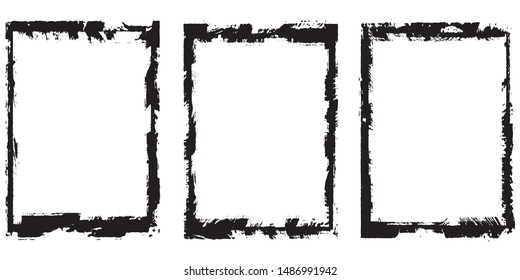 Set of grunge frames. Abstract vector templates