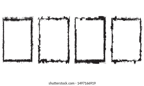 Set of grunge frames. Abstract vector templates