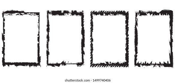 Set of grunge frames. Abstract vector templates