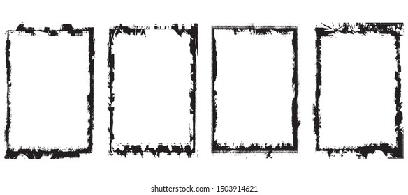 Set of grunge frames. Abstract vector templates