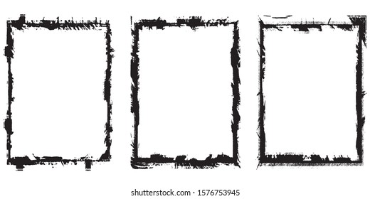 Set of grunge frames. Abstract vector templates