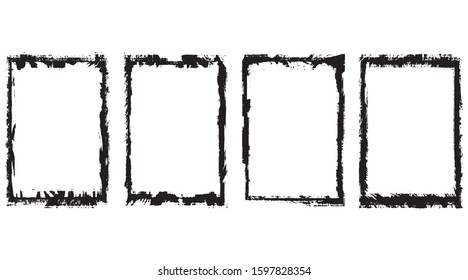 Set of grunge frames. Abstract vector templates