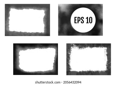 Set of grunge frames. Empty border background.