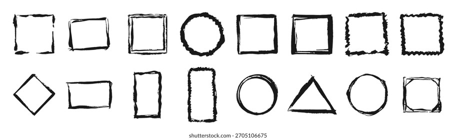 Set of grunge frames. Empty border background.