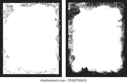 set of grunge frames, grunge frame border set, vintage frame design