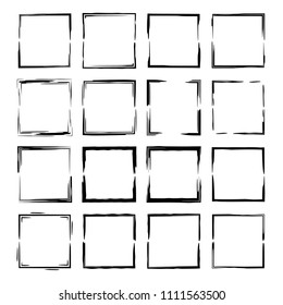 Set of  grunge frames. Geometric empty  borders. Vector illustration. 