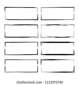 Set of  grunge frames. Geometric empty  borders. Vector illustration. 