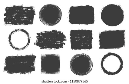 Set of grunge frames. Vector abstract illustration