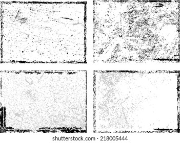 Set of grunge frames. Vector illustration.