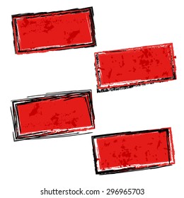 Set of grunge frames for your text - isolated on white background. Vector illustration.