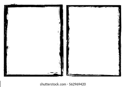 Set of grunge frames.Distress border frames.Abstract vector template.