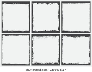 Set of grunge frames.Distressed backgrounds.