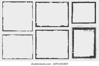Set of grunge frames.Distressed dirty backgrounds.