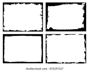 Set of grunge frames.Grunge borders.Vector illustration.