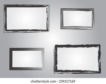 Set of grunge frames.Vector template.