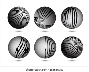 Set of grunge globes