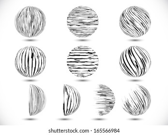 Set of grunge globes