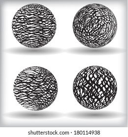 Set of grunge globes 