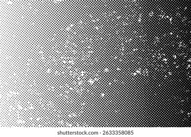 Conjunto de elementos gráficos de meio-tom grunge. Conjunto de quadros pontilhados de meio-tom. Textura de pulverização manchada. Ilustração de vetor. Elemento de design abstrato vetorial.