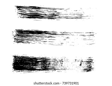 Set of grunge hand drawn brush strokes  