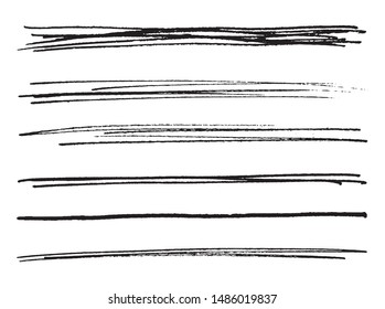 Set of grunge hand drawn brushes