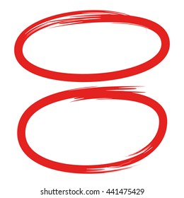 set of grunge and hand drawn circle highlighter for marking text