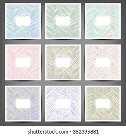 Set Grunge hand painted abstract pattern with brush strokes and zigzag lines with ethnic and tribal motifs in black and white colors. Seamless vector for summer fall fashion