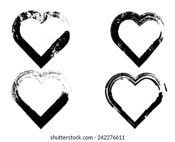 Set of grunge hearts. Vector illustration