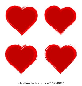 Set of grunge hearts.Vector illustration.