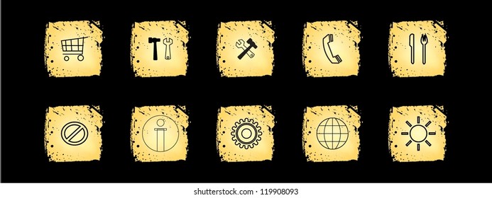 Set of grunge icons/Vector illustration