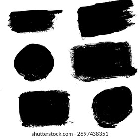  conjunto de respingos de tinta grunge ou pinceladas pinceladas secas pinceladas, vetor sobre fundo branco, pinceladas vetoriais