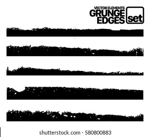 Set of grunge and ink stroke line. vector template - easy to use