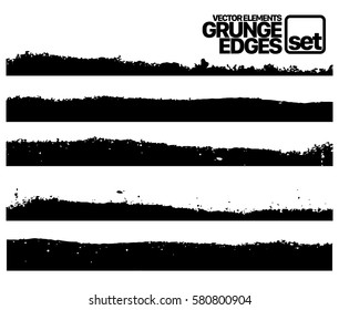 Set of grunge and ink stroke line. vector template - easy to use