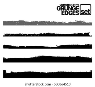 Set of grunge and ink stroke line. vector template - easy to use