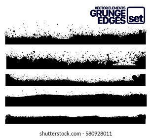 Set of grunge and ink stroke line. vector template - easy to use