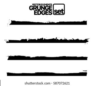 Conjunto de líneas de trazo de tinta y de grunge. plantilla vectorial: fácil de usar